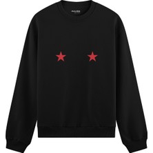 The Lucid Lab Star Babe Oversize Sweatshirt - Siyah