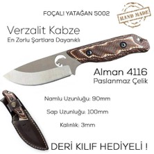 Foçalı 5002 Verzalit Yatağan El Yapımı 19CM Av Kamp Bıçağı