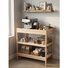 Kukka KWC136 Çok Amaçlı Doğal Ahşap 3 Katlı Raf – Mutfak & Banyo Düzenleyici