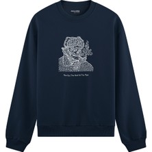 The Lucid Lab The Ear, The Skull & The Pipe Oversize Sweatshirt - Lacivert