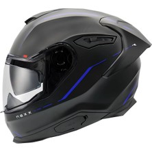 Nexx Y.100R React Mat Siyah-Mavi Kask