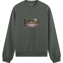 The Lucid Lab Son Akşam Yemeği Oversize Sweatshirt - Antrasit