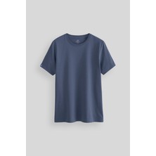 Tommy Life Petrol Erkek Basic Kısa Kol Standart Kalıp O Yaka T-shirt - 87911