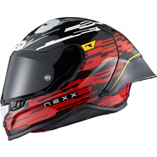 Nexx X.R3R Glıtch Racer Karbon Kırmızı-Beyaz Kask