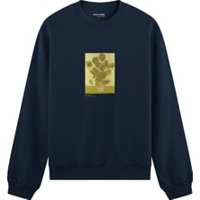 The Lucid Lab Sunflowers Oversize Sweatshirt - Lacivert