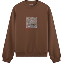 The Lucid Lab Reddit Place Oversize Sweatshirt - Kahverengi