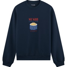 The Lucid Lab Sushi Lover Club Oversize Sweatshirt - Lacivert