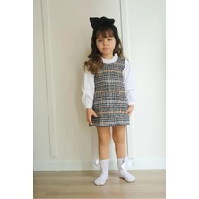 Pantulux Kız Çocuğu Kazayağı Desenli Jile Kıyafet Gömlek Dahil Şık Günlük SET-105-JLB-086