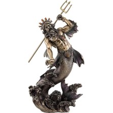 Veronese Mitolojik Mızraklı Poseidon Balık Adam Figür 31cm