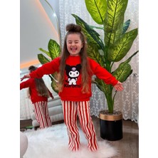 Cg Kids Kuromi Kız Çocuk 3 Iplik Alt Üst Takım Süper Kalite Kumaş Waffe Eşofman Altı Kumaş