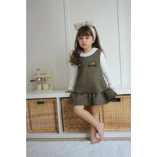 Pantulux Kız Çocuğu Leopar Desenli Kıyafet Dantel Detaylı Şık Özel Gün TASARIM-107-JLB-074