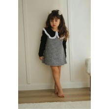 Pantulux Kız Çocuğu Jakar Desenli Kazayağı Jile Kıyafet Dantel Yaka Detaylı Şık TASARIM-J-352-JLB-091