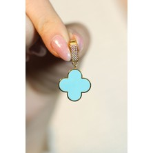 Mavi Mineli Yonca Charm 22 Ayar A078606