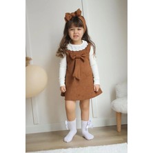 Pantulux Kız Çocuğu Süet Kıyafet ve Body Dahil Set Fiyonklu Şık Günlük KOMBIN-V-002-JLB-084