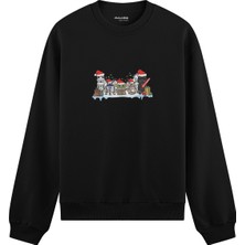 The Lucid Lab Star Wars Christmas Crew Oversize Sweatshirt - Siyah