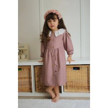 Pantulux Kız Çocuğu Fistolu Kıyafet Dantel Bebe Yaka Detaylı Şık Günlük KIYAFET-J3024-J071