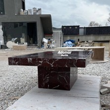 Adomar Marble Rosso Levanto Orta Sehpa