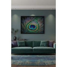 Safir Design Modern Sanat Serisi Ikonik Tavus Kuşu Deseni Çerçeveli Tablo