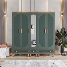 Velmo Barrel 5 Kapaklı Gardırop (Yeşil)