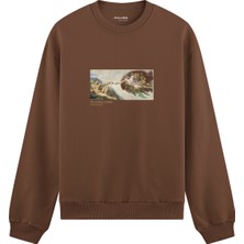 The Lucid Lab The Creation Oversize Sweatshirt - Kahverengi