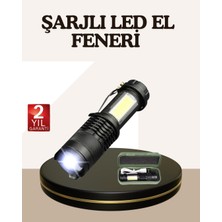 Shopwave Küçük Boy Şarjlı LED El Feneri Taşınabilir Klipsli