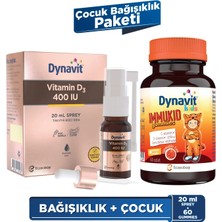 Dynavit Vitamin D3 400 IU 20 mL Sprey & Kids Immukid Gummies 60 Çiğnenebilir Gummy - Çocuk Bağışıklık Paketi