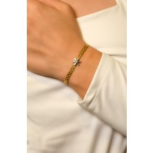 Taşlı Tasarım Bileklik 14 Ayar A043566