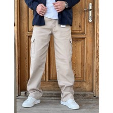 Enk 2026 Vintage Erkek Kargo Baggy Krem/haki/siyah