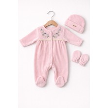 Eda Baby Kadife Önden Çıtçıtlı Bebek Tulum