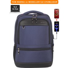 Dada 14"-15,6" Inç USB Girişli Körüklü Laptop Sırt Çantası Unisex Su Geçirmez Kumaş