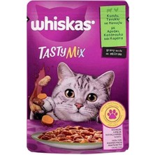 Ashwork Whiskas Tasty Mix Sos Içerisinde Kuzu Etli Tavuklu ve Havuçlu Pouch Yetişkin Konserve Ke