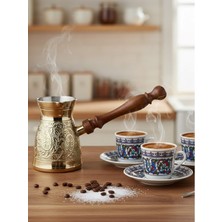 Hediye Fikri Pirinç Cezve 4.75'' (12 Cm) – 3-4 Kişilik Türk Kahvesi Cezvesi Gold