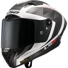 Ls2 Thunder Karbon Gp Aero Raute Beyaz-Gri Kask