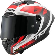 Ls2 Thunder Karbon Gp Aero Raute Beyaz-Kırmızı Kask