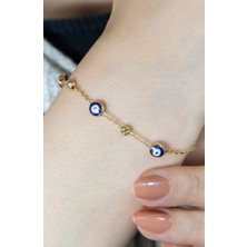 Nazar Boncuklu Dorika Bileklik 14 Ayar A057752