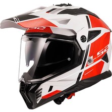 Ls2 Pıoneer 2 Hıll Beyaz-Kırmızı Kask