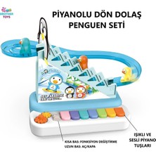 Brother Toys Piyanolu Dön Dolaş Penguen Kaydıraklı Işıklı Sesli Dön Dolaş Merdivenli Penguenler