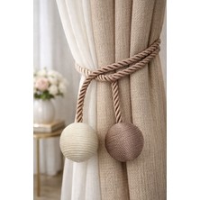 Vipfoni Perde Aksesuarı Saten 4 Top Braçol Şık ve Zarif 4 Top