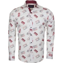 Oscar Banks Erkek London Street Style %100 Pamuklu Desenli Gömlek