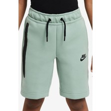 Nike Sportswear Tech Fleece Unisex Kid's Short Çocuk Fermuar Cepli Şort Yeşil