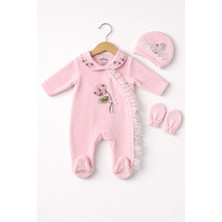 Eda Baby Kadife Önden Çıtçıtlı Bebek Tulumu