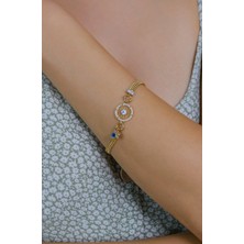 Taşlı Nazar Boncuklu Bileklik 14 Ayar A043565
