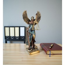 Hediye Fikri Kişiye Özel Dekoratif Kanatlı Themis Adalet Kadını Heykeli Biblo 24*7 cm
