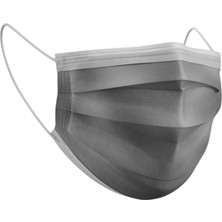 İpekyolu Medikal Tek Kullanımlık Maske 3 Katlı Telli Meltblown Filtreli 50'li Kutu - Gri