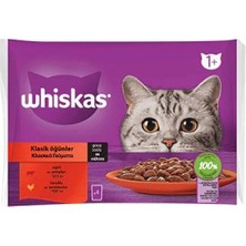 Ashwork Whiskas Pouch Sos Içerisinde Sığır Etli ve Tavuklu Yetişkin Konserve Kedi Maması 1 Ad