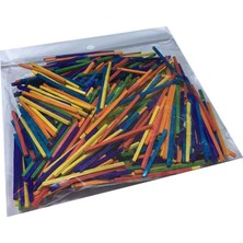 Misyon Südor Renkli Ahşap Kibrit Çöpü 500 Adet Evcilik Oyuncağı 5 cm Uzunluğunda Eğlenceli Oyun Seti