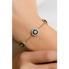 Ravi Pırlanta Taş Çerçeveli Taşlı Bileklik 14 Ayar A060373