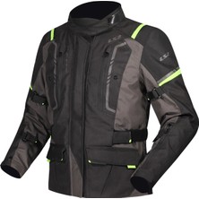 Ls2 Narvık Kadın Mont Gri-Siyah-Neon Sarı
