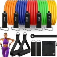 Hepitop 16 Parça Direnç Lastiği Seti Çantalı Lateks Direnç Bandı 105 Lbs 47.5 kg