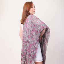 Mystic Shawl %100 Pamuk Çiçek Desenli Çift Taraflı Şal (70X180CM)